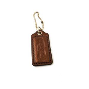 Coach Small Hangtag Metallic Bronze Leather Silver